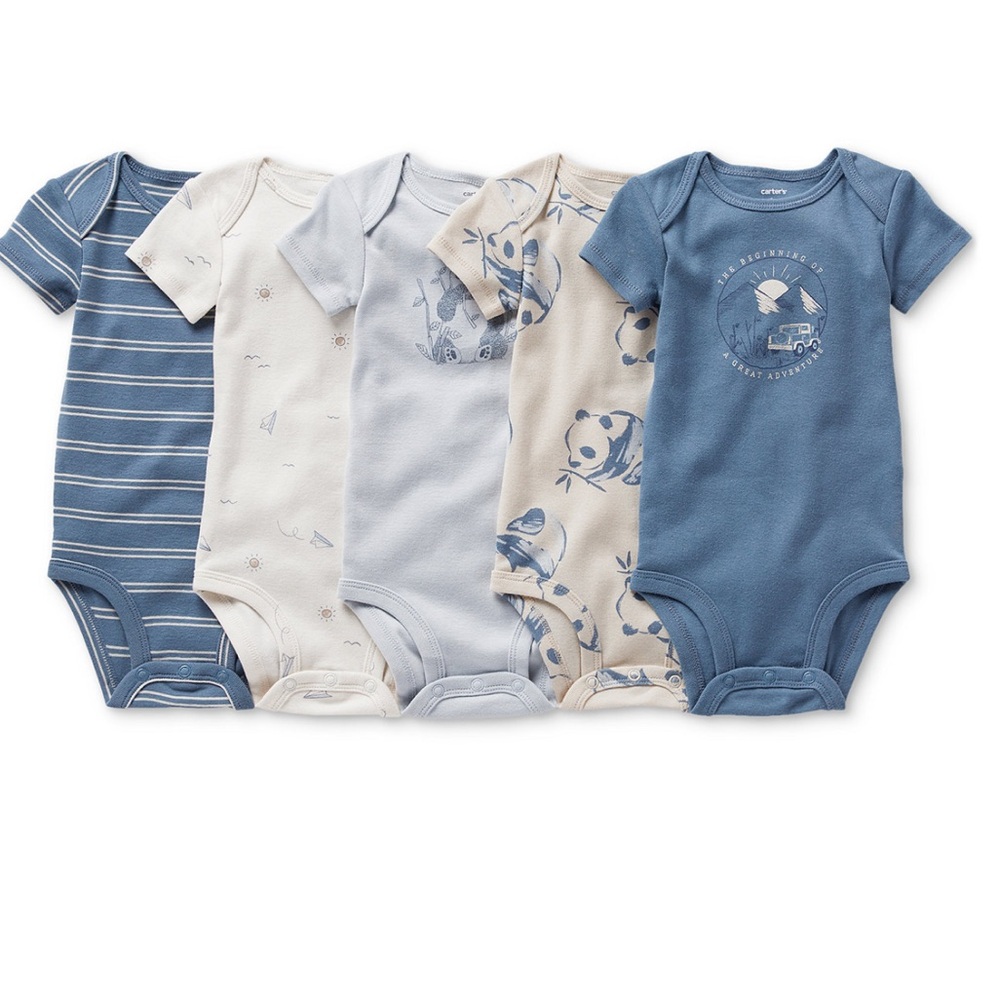 Carter's Blue and Cream Bodysuit Collection